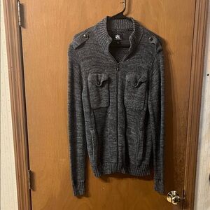 Rock & Republic Charcoal Zip-Up Sweater
